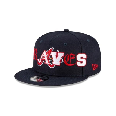 Atlanta Braves Gorra | New Era MLB Mixed Font 9fifty Snapback Cap Mexico - Azules